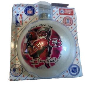 Vintage 1997 Jerry Rice 80 Glass Christmas Ornament Sports Collectors Series USA